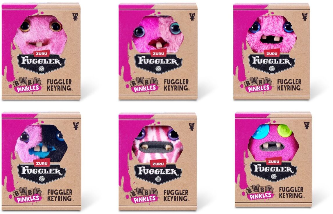 Zuru Λούτρινο Fuggler Keyrings Baby Pinkles-6 Σχέδια (15759) (2)