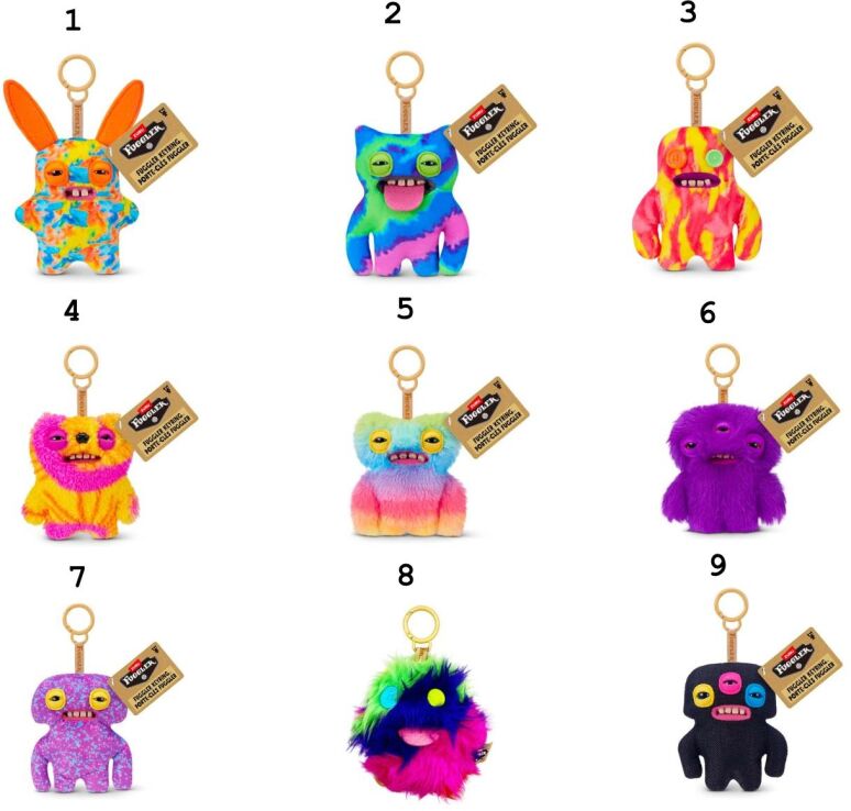 Zuru Λούτρινο Fuggler Keyrings Mini-9 Σχέδια (15760) (1)