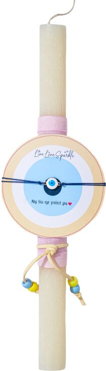 Λαμπάδα Βραχιόλι Μάτι Λευκό 2 Όψεων 1.5cm (ML26019) (0)