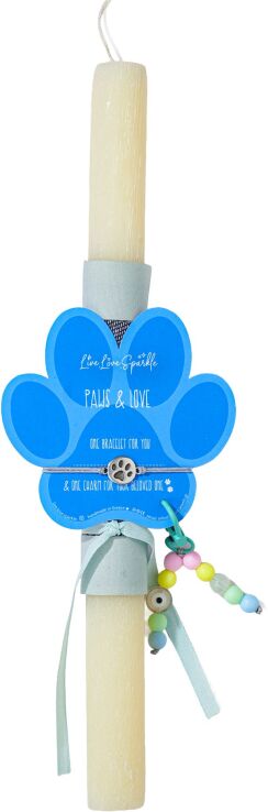 Λαμπάδα Βραχιόλι Επάργυρο Πατούσα Μαύρη & Charm (ML26021) (0)