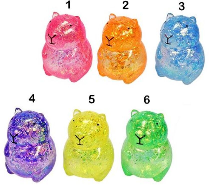 Μπάλα Squishy Glitter Capybara-6 Σχέδια (10105237) (1)