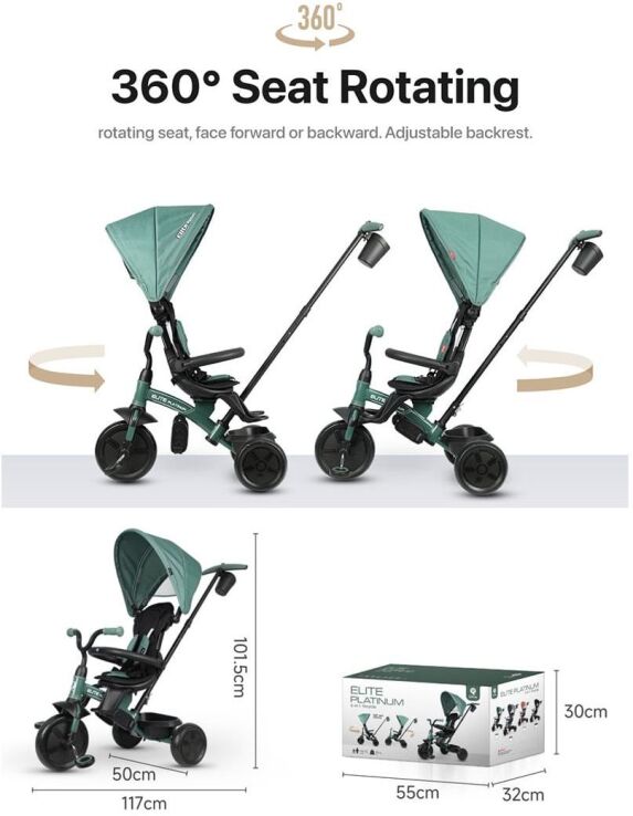 QPlay Τρίκυκλο Elite Platinum Green (01-1212074-01) (2)