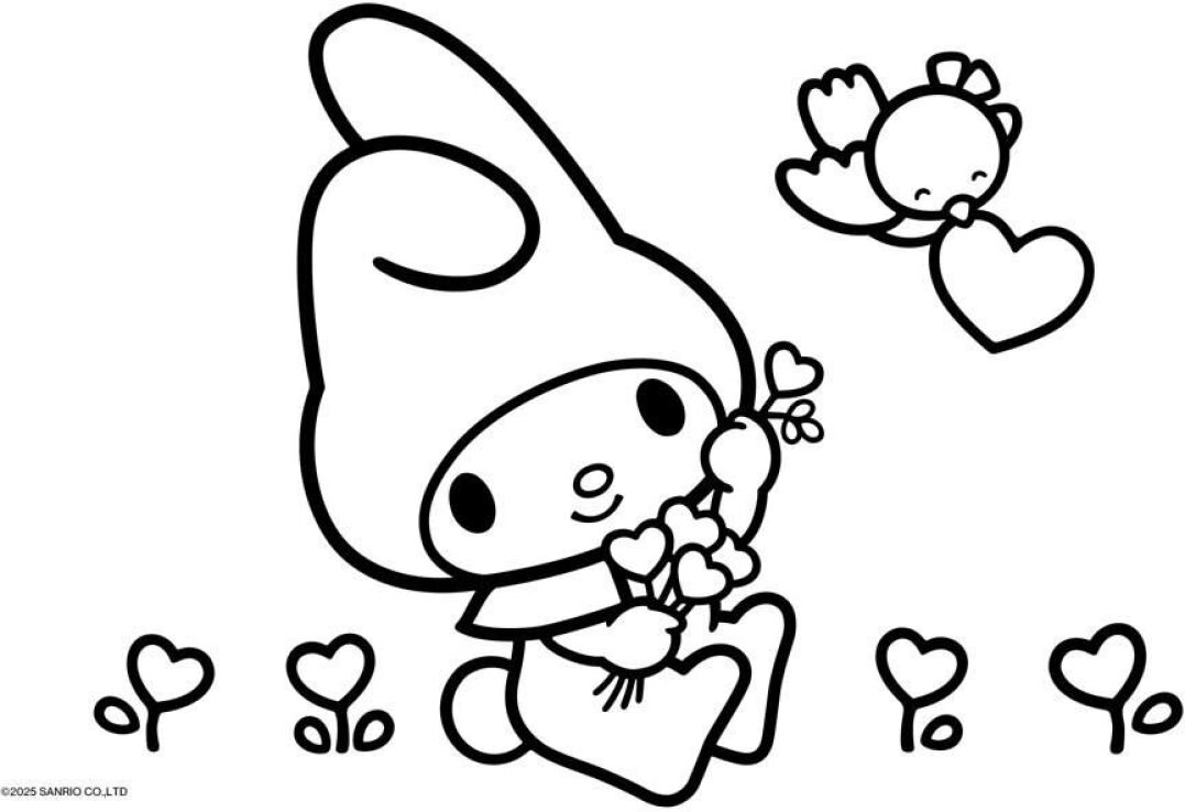 My Melody Μπλοκ Ζωγραφικής 23x33 40 Φύλλων Με Αυτοκόλλητα Στένσιλ-2 Σχέδια (000490141) (2)