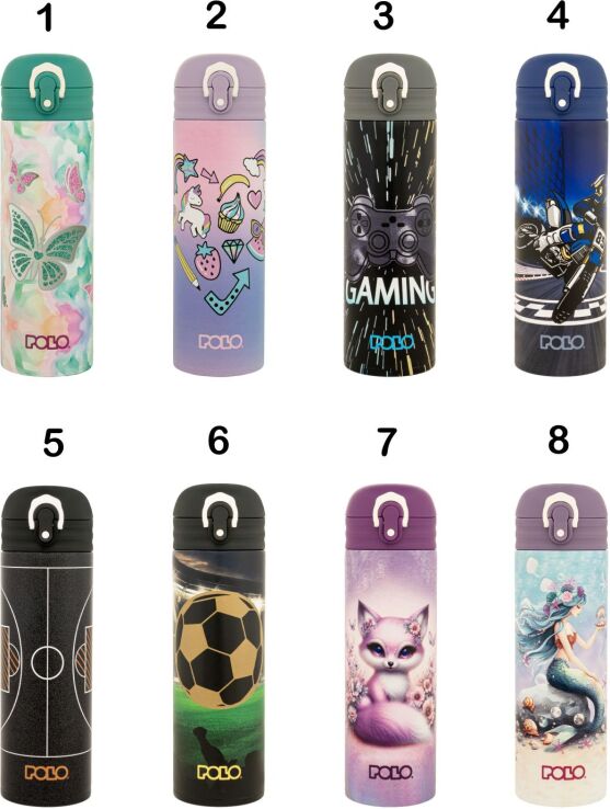 Polo Θερμός Stainless Steel Junior II (0,5L)-8 Σχέδια (033-PRINT) (1)