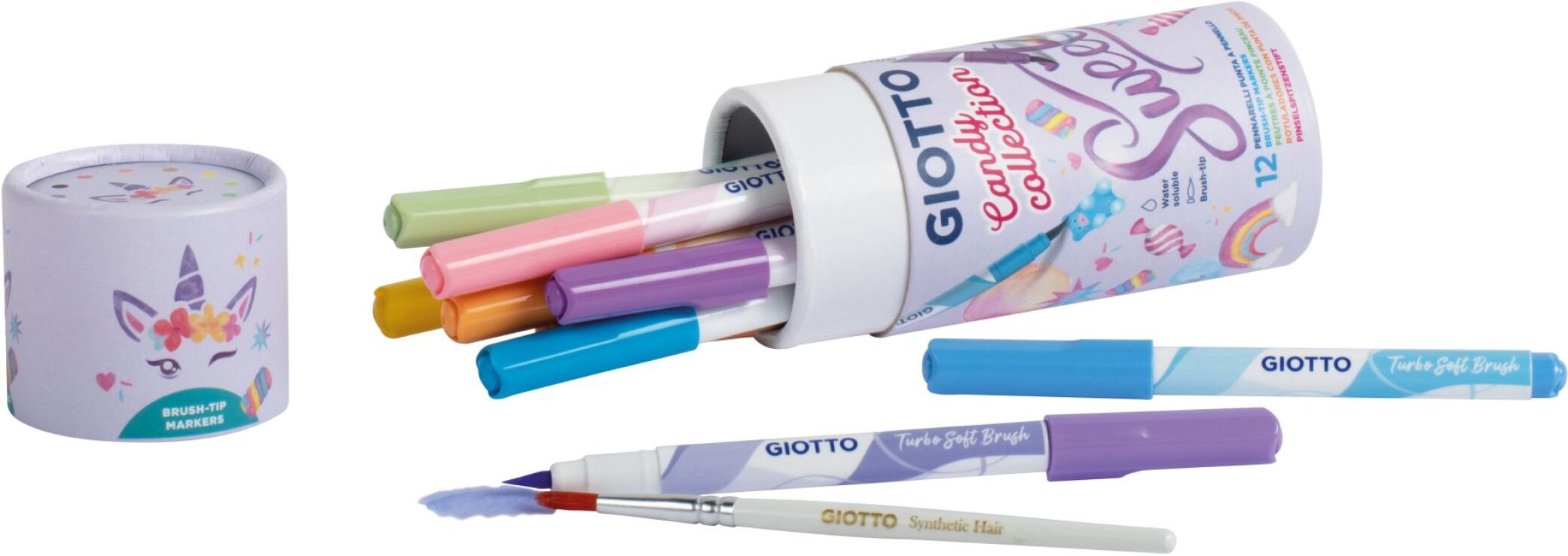 Giotto Μαρκαδόροι Πινέλο Candy Turbo Soft 12Τμχ (000427700) (1)