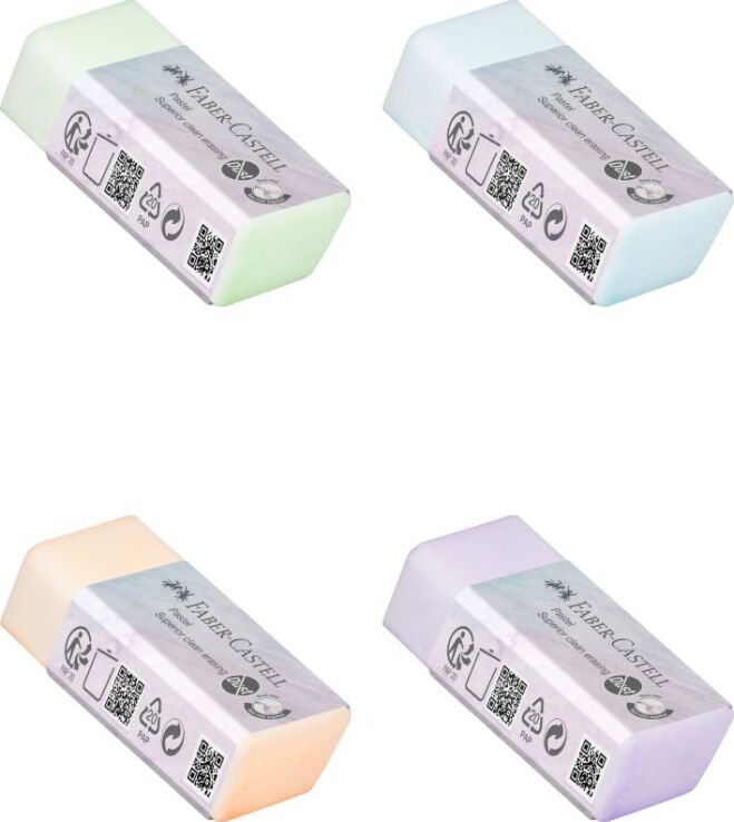 Faber Castell Γόμα Dust Free Μεγάλη Pastel-4 Χρώματα-1Τμχ (12310904) (0)
