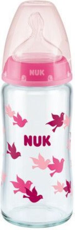 Nuk Μπιμπερό Γυάλινο First Choice Plus 240ml Θ.Σ.Μ1-3 Σχέδια (10745124) (2)
