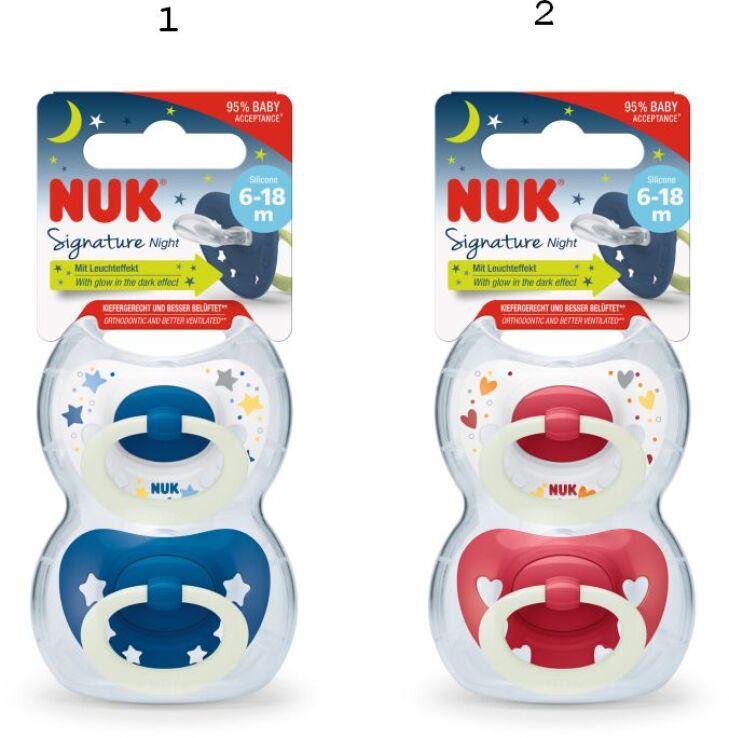 Nuk Πιπίλα Σ Μ2 Signature Night Με Θήκη 2Τμχ-2 Σχέδια (10176276) (1)