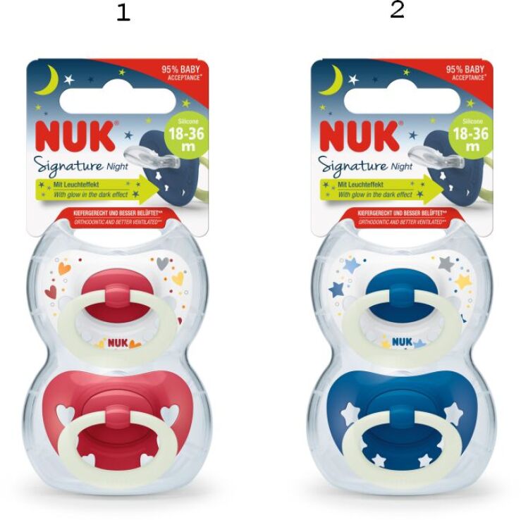 Nuk Πιπίλα Σ Μ3 Signature Night Με Θήκη 2Τμχ-2 Σχέδια (10177166) (1)