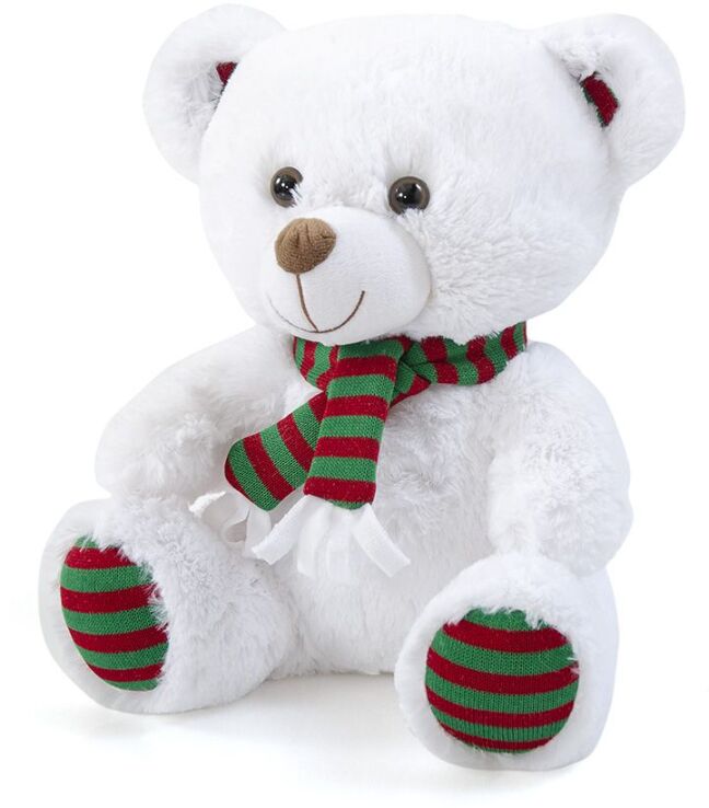 Λούτρινο Αρκουδάκι Με Κασκόλ 30cm-2 Σχέδια (2228) (2)