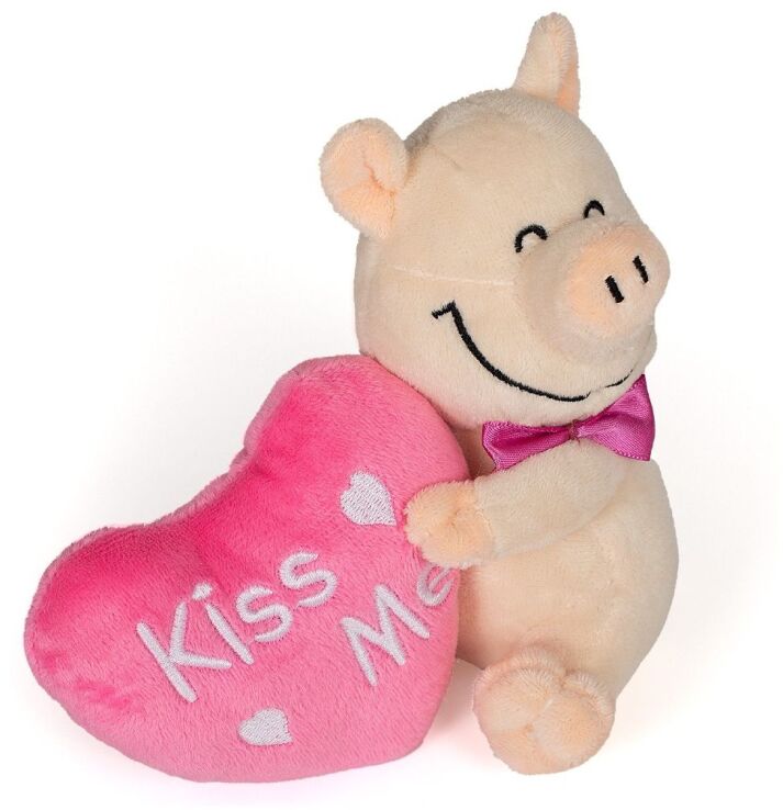 Λούτρινο Γουρουνάκι Με Φιόγκο & Καρδιά 13cm-2 Σχέδια (21756) (0)