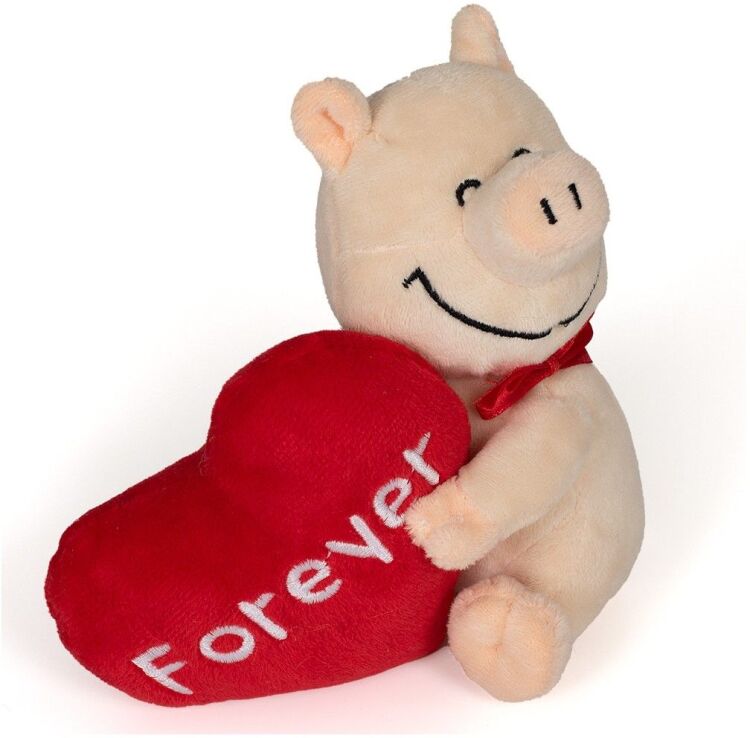 Λούτρινο Γουρουνάκι Με Φιόγκο & Καρδιά 13cm-2 Σχέδια (21756) (2)