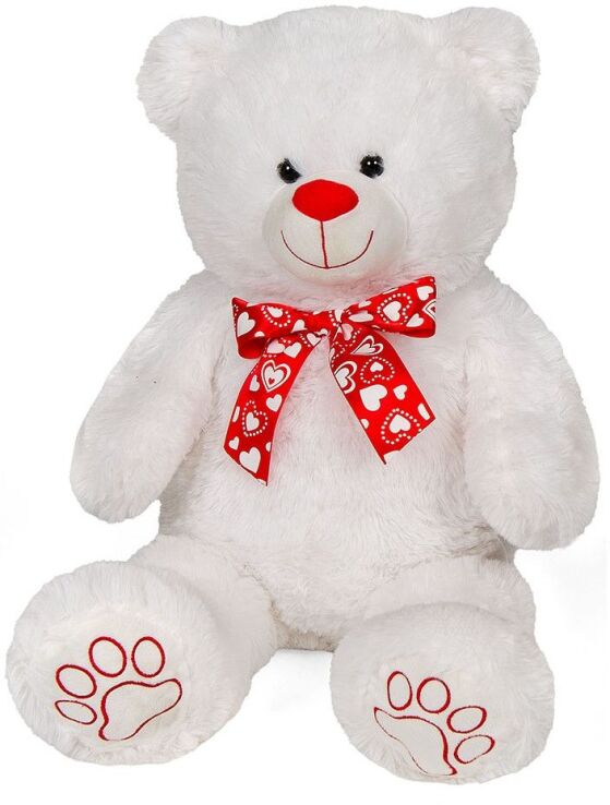 Λούτρινο Αρκούδα Λευκή Με Φιόγκο 60cm (21766) (0)