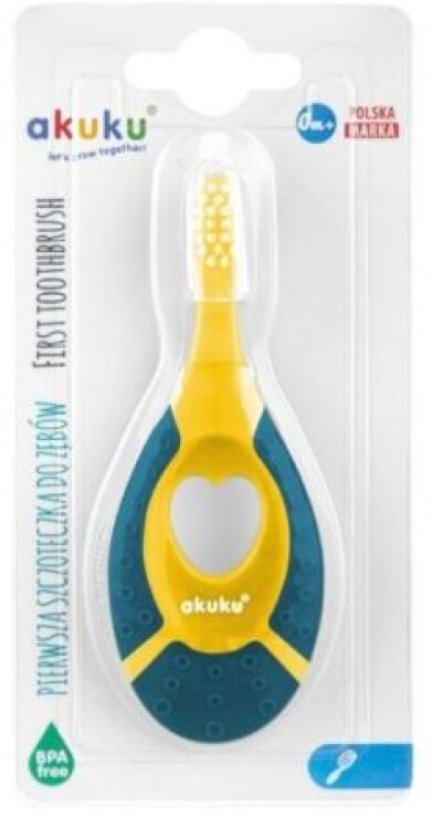 Akuku Πρώτη Οδοντόβουρτσα 0 Μηνών+ Yellow/Blue (A0158-Yellow/Blue) (1)