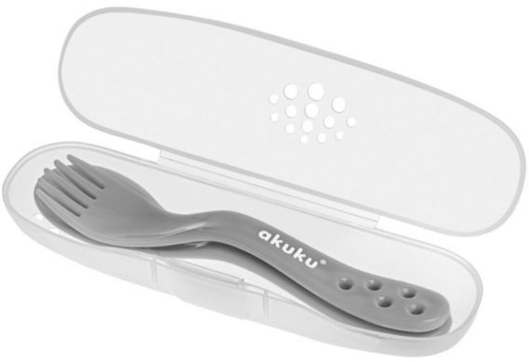 Akuku Σετ Πιρούνι-Κουτάλι Σε Θήκη Γκρι (A0073) (2)