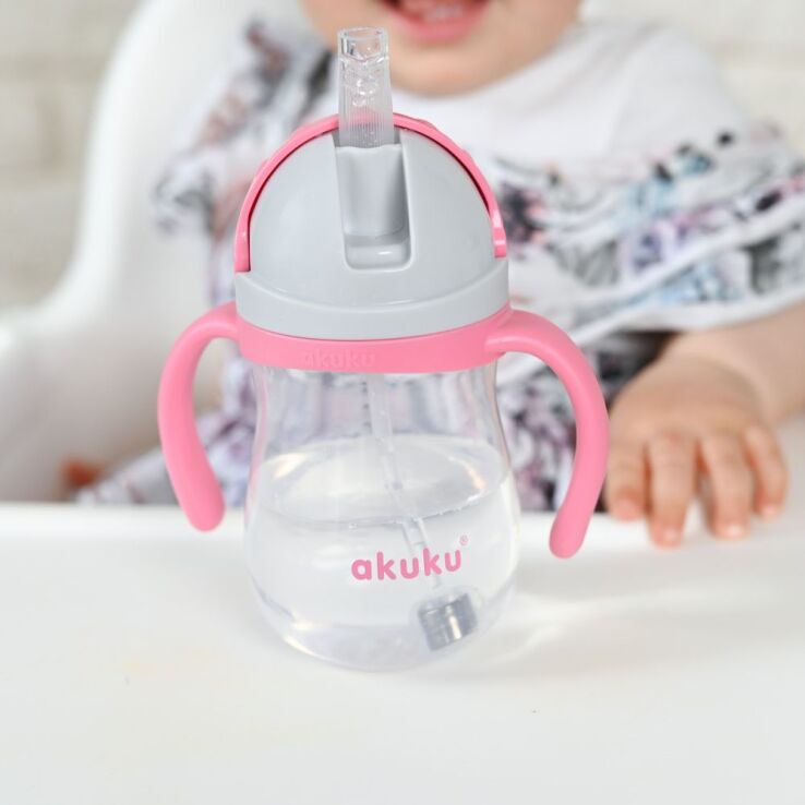 Akuku Ποτηράκι Με Καλαμάκι & Βαρίδι Pink (A0676) (4)