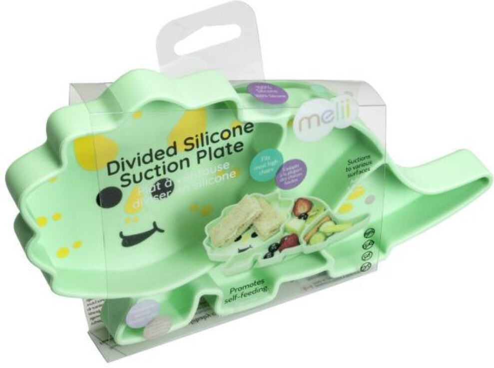Melii Πιάτο Σιλικόνης Με Βεντούζα Dino (MEL17200) (1)