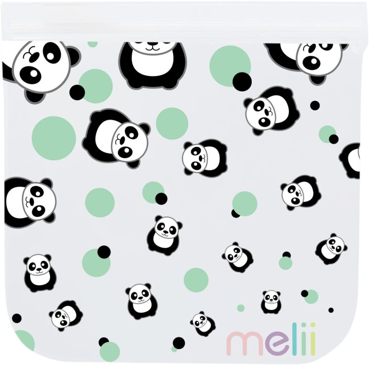 Melii Επαναχρησιμοποιούμενα Τσαντάκια Για Σνακ Panda & Bear 4Τμχ (MEL21220) (1)