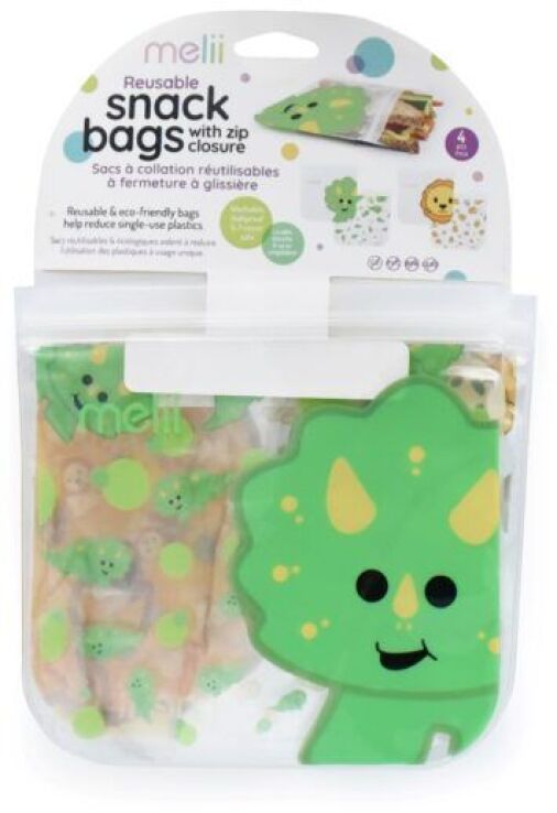 Melii Επαναχρησιμοποιούμενα Τσαντάκια Για Σνακ Dino & Lion 4Τμχ (MEL21220) (0)