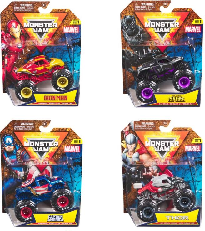 Monster Jam Όχημα 1:4 Marvel-5 Σχέδια-1Τμχ (6069960) (2)