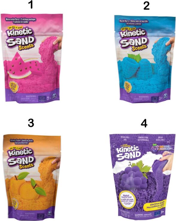 Kinetic Sand Άμμος-Fruity Scents-4 Σχέδια (6070194) (1)