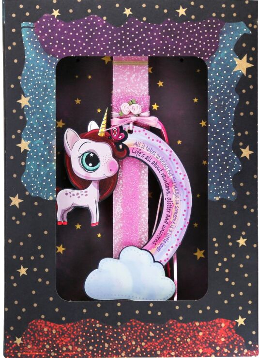 Λαμπάδα Μονόκερος Rainbow Πεταλούδα (LA23018A) (1)