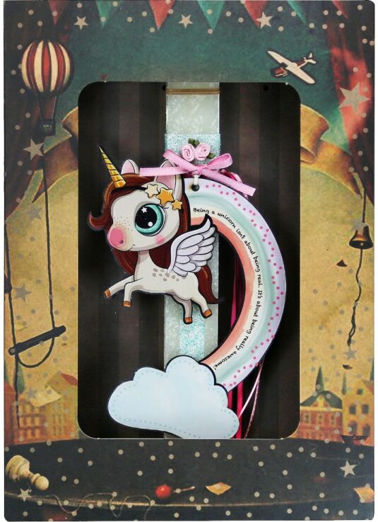 Λαμπάδα Μονόκερος Rainbow Φτερά (LA23018C) (1)