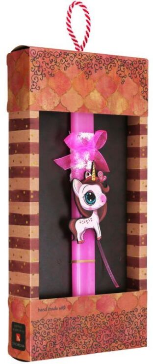 Λαμπάδα Μονόκερος Με Πεταλούδα (LA25036O) (1)