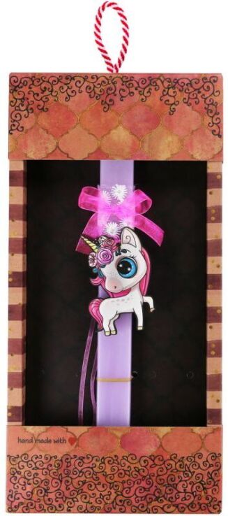 Λαμπάδα Μονόκερος Με Λουλούδια (LA25036P) (0)