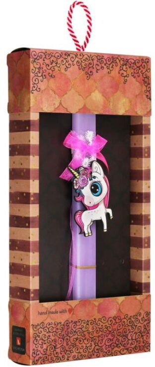 Λαμπάδα Μονόκερος Με Λουλούδια (LA25036P) (1)