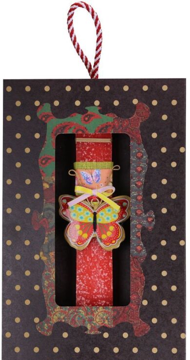 Λαμπάδα Πεταλούδα Φλοράλ-Κόκκινο (LA26005C) (0)