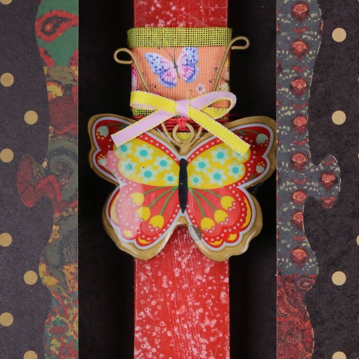 Λαμπάδα Πεταλούδα Φλοράλ-Κόκκινο (LA26005C) (2)