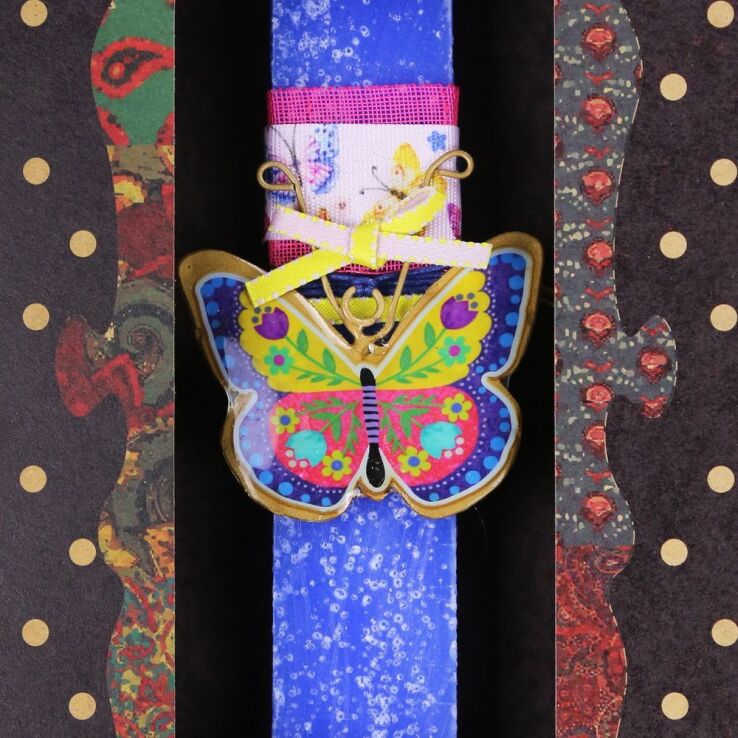 Λαμπάδα Πεταλούδα Φλοράλ-Μπλε (LA26005D) (2)