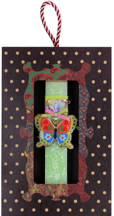 Λαμπάδα Πεταλούδα Φλοράλ-Πράσινο (LA26005A) (0)