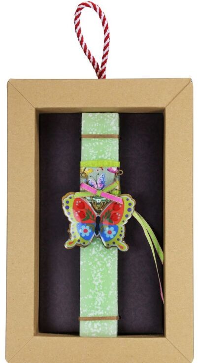 Λαμπάδα Πεταλούδα Φλοράλ-Πράσινο (LA26005A) (1)