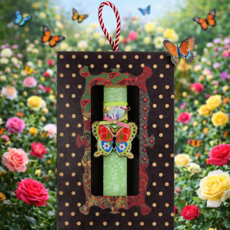 Λαμπάδα Πεταλούδα Φλοράλ-Πράσινο (LA26005A) (3)