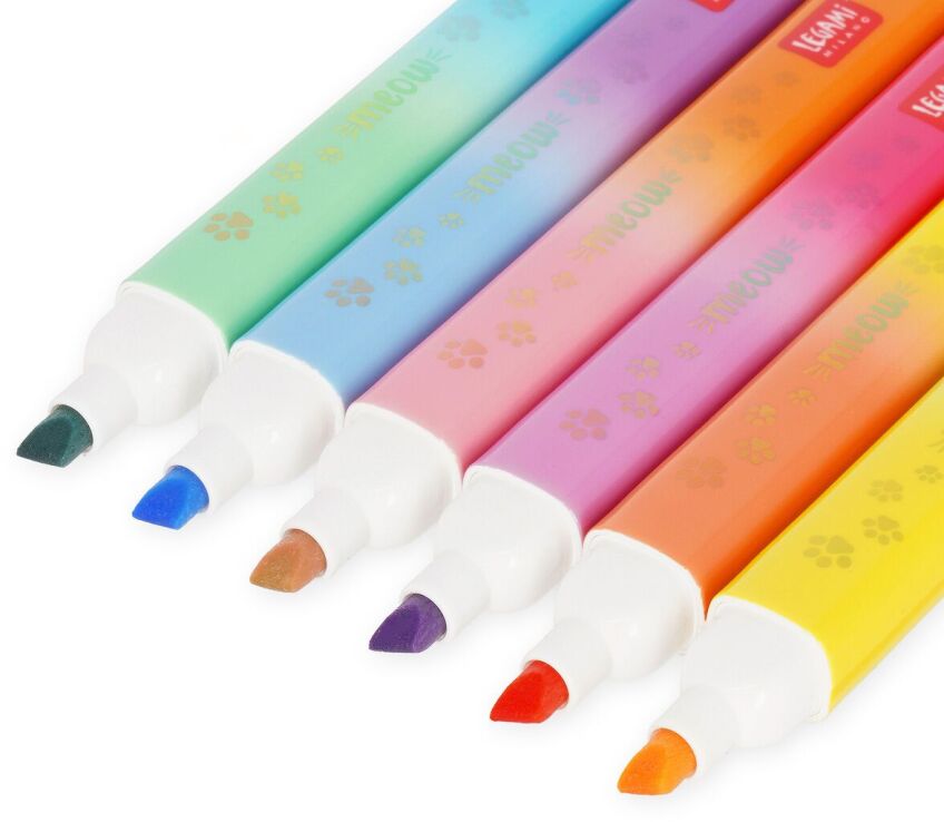 Legami 6 Dual-Tip Highlighters-Meow-Kitty (MHL0002) (2)