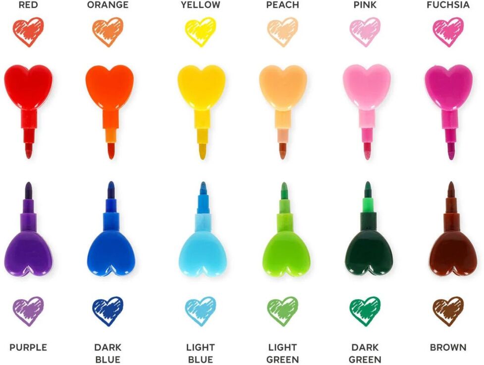 Legami 12 Stackable Crayons-Dream In Colour-Heart (STC0001) (2)