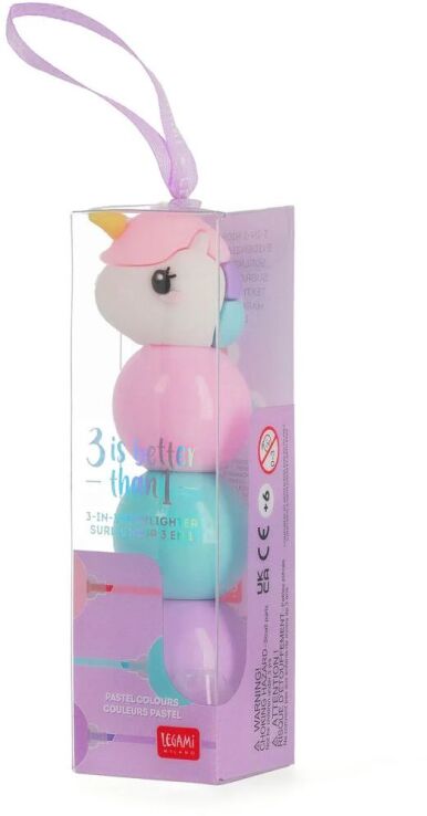 Legami 3-In-1 Highlighters-3 Is Better Than 1-Unicorn (MUMA0001) (1)