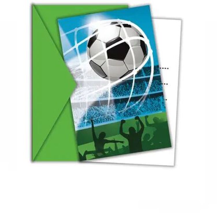 Προσκλήσεις Με Κοπτικά & Φάκελα Soccer Fans 6Τμχ (093753) (0)