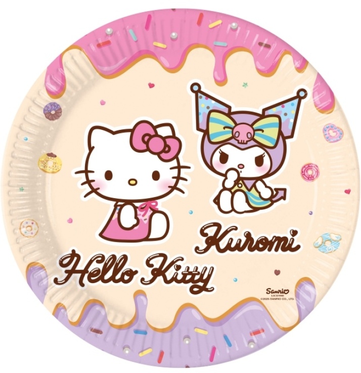 Πιάτα Μεγάλα Hello Kitty & Kuromi 23cm 8Τμχ (98232) (0)