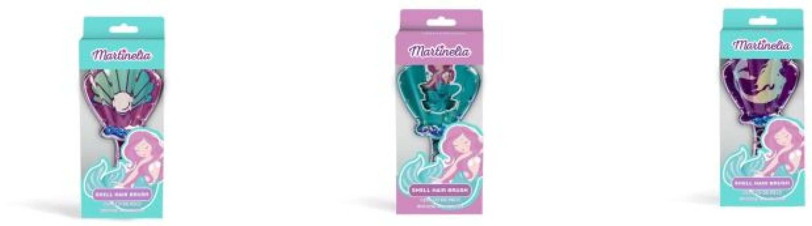 Martinelia Let's Be Mermaids Shell Hair Brush-3 Σχέδια-1Τμχ (LL-90034) (1)