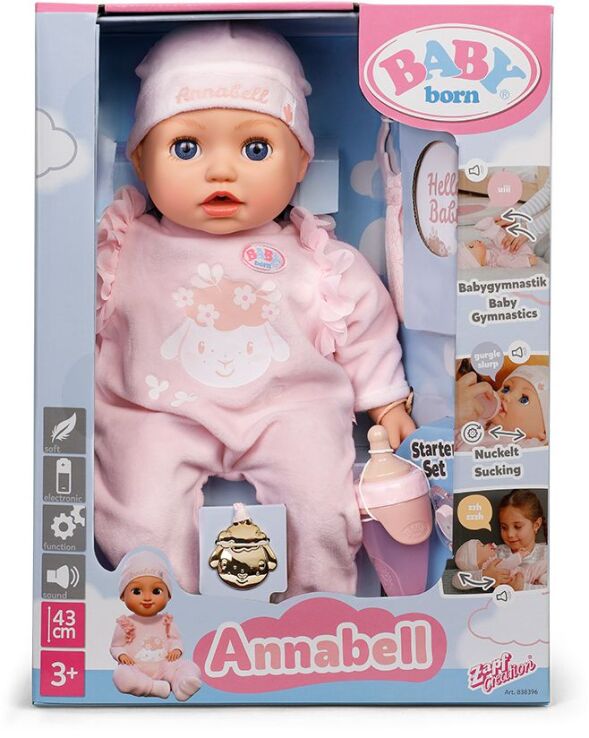 Baby Born Annabell Διαδραστική Κούκλα Με Αξεσουάρ 43cm (838396-116725) (1)