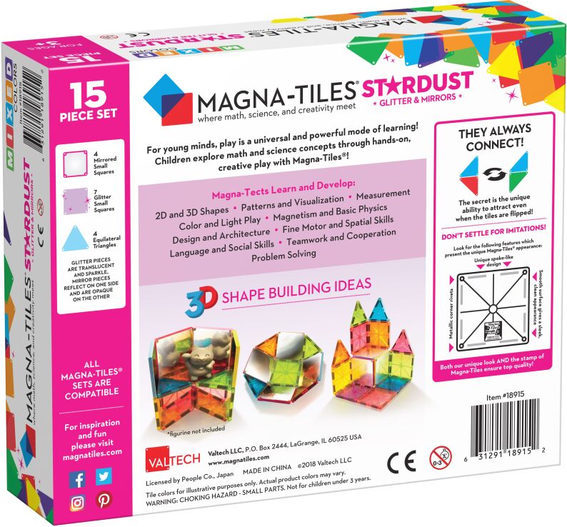 Magna-Tiles Stardust Set-15 Τμχ (18915) (4)