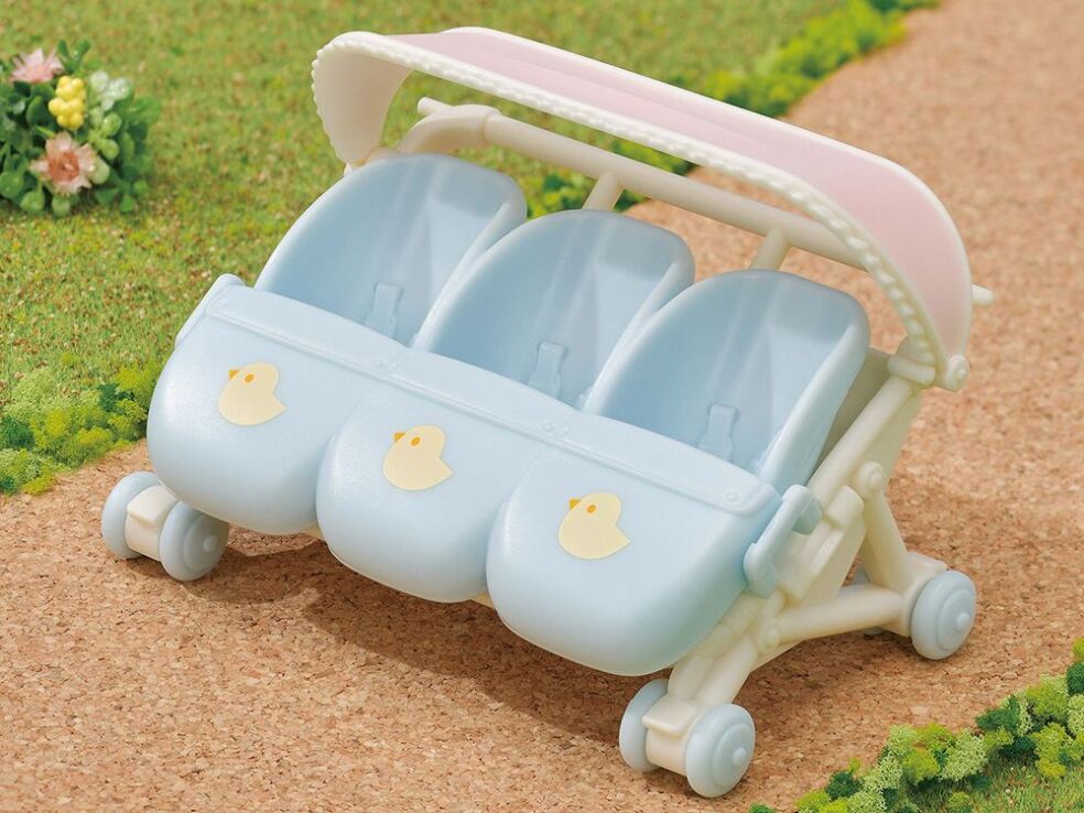 Sylvanian Families Triples Stroller (5533) (3)