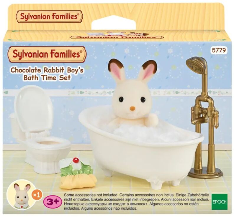 Sylvanian Families Chocolate Rabbit Boy's Bath Time Set (5779) (1)