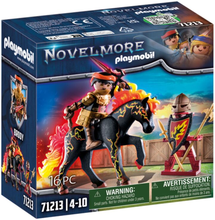 Playmobil Novelmore Burnham Raiders-Ιππότης & Άλογο Της Φωτιάς (71213) (1)