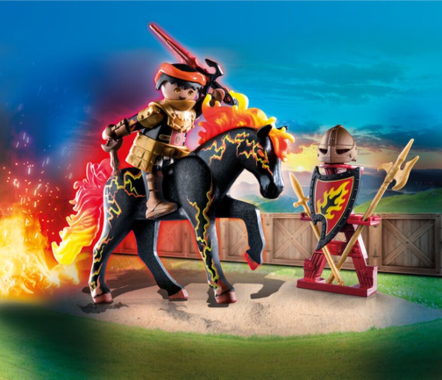 Playmobil Novelmore Burnham Raiders-Ιππότης & Άλογο Της Φωτιάς (71213) (2)