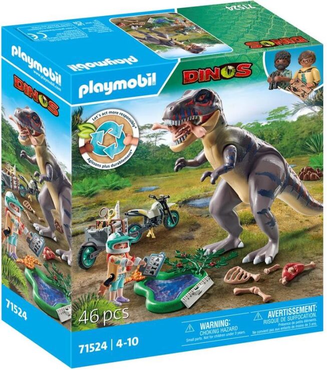 Playmobil Dinos T-Rex & Εξερευνητής Με Μοτοσυκλέτα (71524) (1)