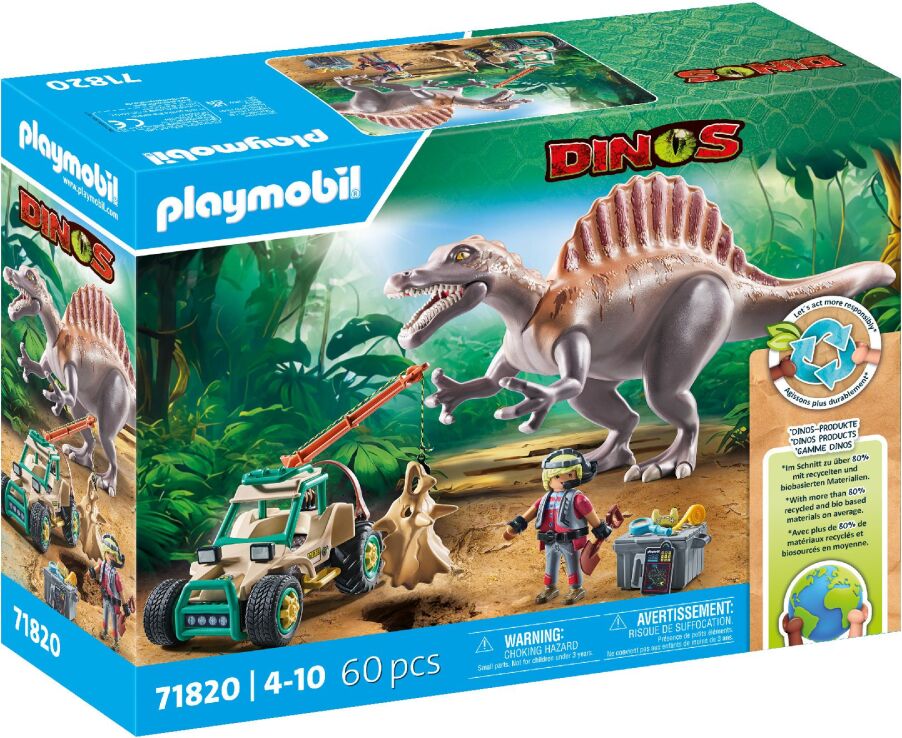 Playmobil Dinos Επίθεση Σπινόσαυρου Στο Εξερευνητικό Όχημα (71820) (1)